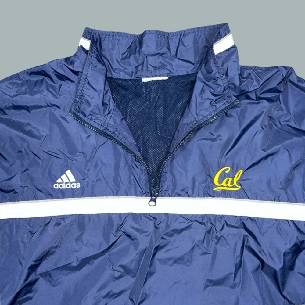 Adidas Cal Berkeley Golden Bears Windbreaker Jacket Men's 3XL Navy Blue Pullover